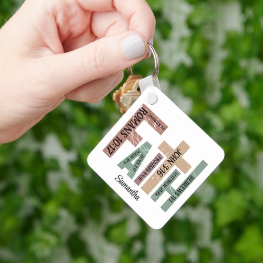 Vorname Niedliche Farbige Bibelversen Typografie Schlüsselanhänger (Hand)