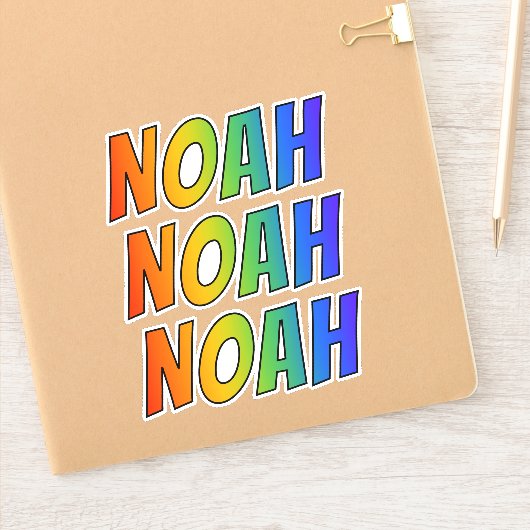 Vorname "NOAH" mit/ Fun Rainbow Coloring Aufkleber (Notizbuch)