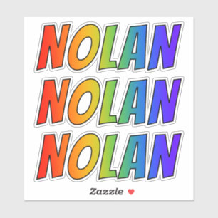 Vorname "NOLAN" mit/ Fun Rainbow Coloring Aufkleber