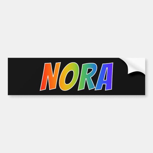 Vorname "NORA": Fun Rainbow Coloring Autoaufkleber (Vorne)