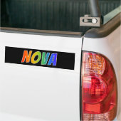 Vorname "NOVA": Spaß-Regenbogen-Farbton Autoaufkleber (Auf Lkw)