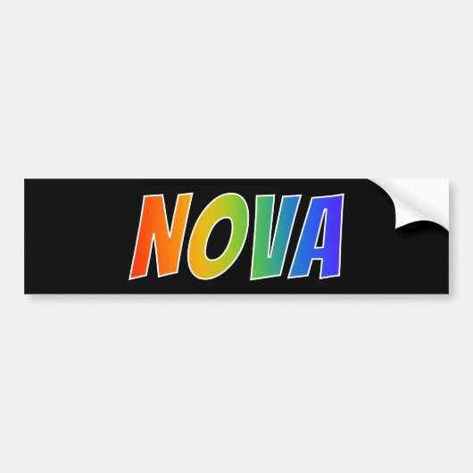 Vorname "NOVA": Spaß-Regenbogen-Farbton Autoaufkleber (Vorne)