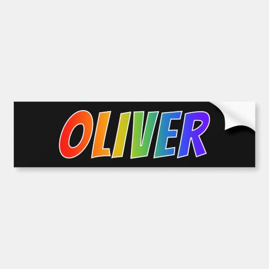 Vorname "OLIVER": Fun Rainbow Coloring Autoaufkleber (Vorne)