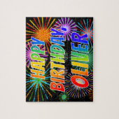 Vorname "OLIVER", Spaß "GLÜCKLICHER GEBURTSTAG" Puzzle (Vertikal)