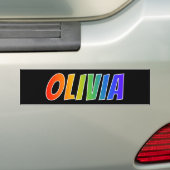 Vorname "OLIVIA": Spaß-Regenbogen-Farbton Autoaufkleber (Auf Auto)