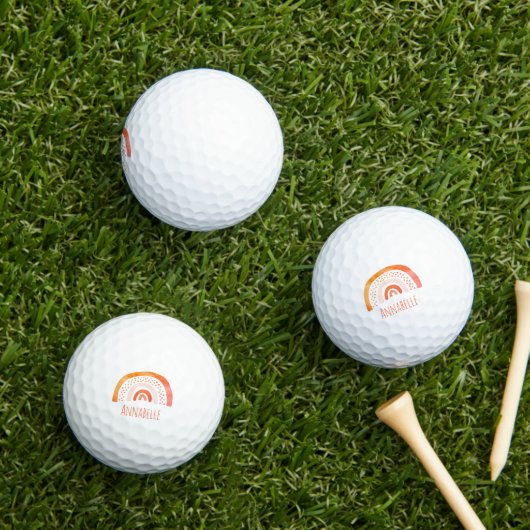 Vorname Orange Rainbow Golfball (Insitu Gras)