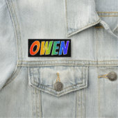 Vorname "OWEN": Spaß-Regenbogen-Farbton Namensschild (Beispiel)