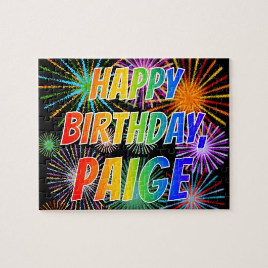 Vorname "PAIGE", Fun "HAPPY BIRTHDAY" Puzzle (Horizontal)