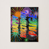 Vorname "PAIGE", Fun "HAPPY BIRTHDAY" Puzzle (Vertikal)