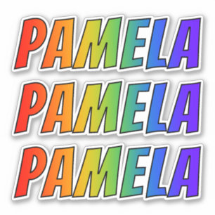 Vorname "PAMELA" mit/ Fun Rainbow Coloring Aufkleber