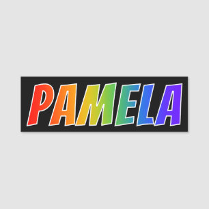 Vorname "PAMELA": Spaß-Regenbogen-Farbton Namensschild