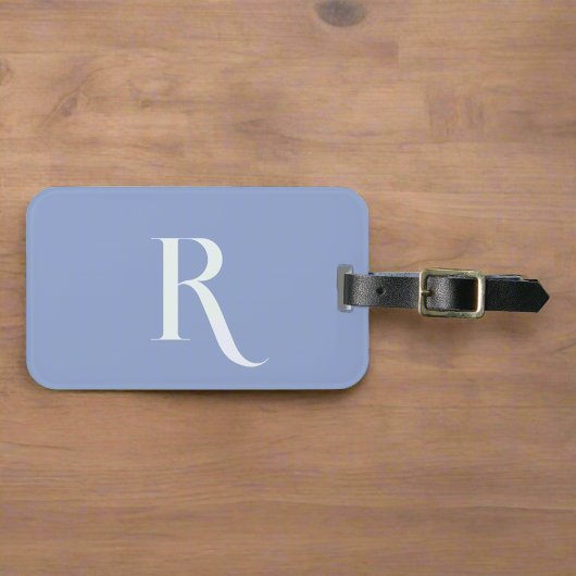 Vorname Pastel Blue Script Monogram Gepäckanhänger