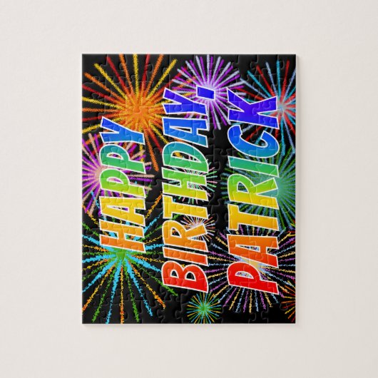 Vorname "PATRICK", Fun "HAPPY BIRTHDAY" Puzzle (Vertikal)