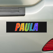 Vorname "PAULA": Spaß-Regenbogen-Farbton Autoaufkleber (Auf Auto)