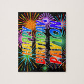 Vorname "PAYTON", Fun "HAPPY BIRTHDAY" Puzzle (Vertikal)