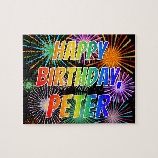 Vorname "PETER", Fun "HAPPY BIRTHDAY" Puzzle (Horizontal)