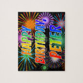 Vorname "PETER", Fun "HAPPY BIRTHDAY" Puzzle (Vertikal)