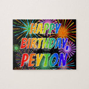 Vorname "PEYTON", Fun "HAPPY BIRTHDAY" Puzzle