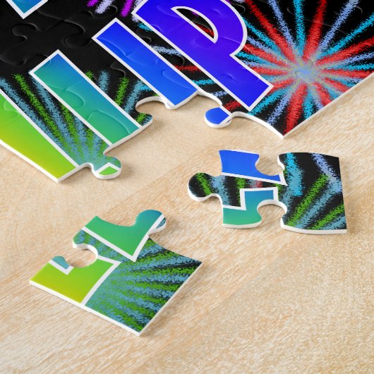 Vorname "PHILLIP", Fun "HAPPY BIRTHDAY" Puzzle (Seite)