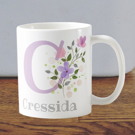 Vorname Plus Name Cressida mit Blume Kaffeetasse