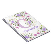 Vorname Plus Name Cressida mit Blume Notizblock (Rechte Seite)