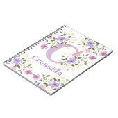 Vorname Plus Name Cressida mit Blume Notizblock (Linke Seite)