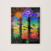 Vorname "RACHEL", Spaß "GLÜCKLICHER GEBURTSTAG" Puzzle (Vertikal)
