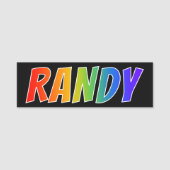 Vorname "RANDY": Fun Rainbow Coloring Namensschild (Vorderseite)