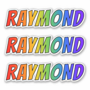 Vorname "RAYMOND" mit Spaß-Regenbogen-Farbton Aufkleber