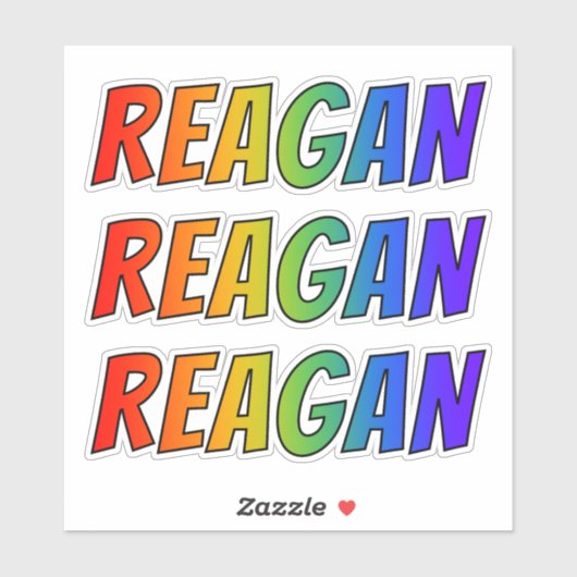 Vorname "REAGAN" mit/ Fun Rainbow Coloring Aufkleber (Blatt)