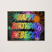 Vorname "REBECCA", Fun "HAPPY BIRTHDAY" Puzzle (Horizontal)