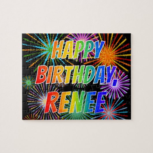 Vorname "RENEE", Fun "HAPPY BIRTHDAY" Puzzle (Horizontal)