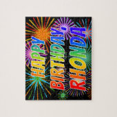 Vorname "RHONDA", Fun "HAPPY BIRTHDAY" Puzzle (Vertikal)