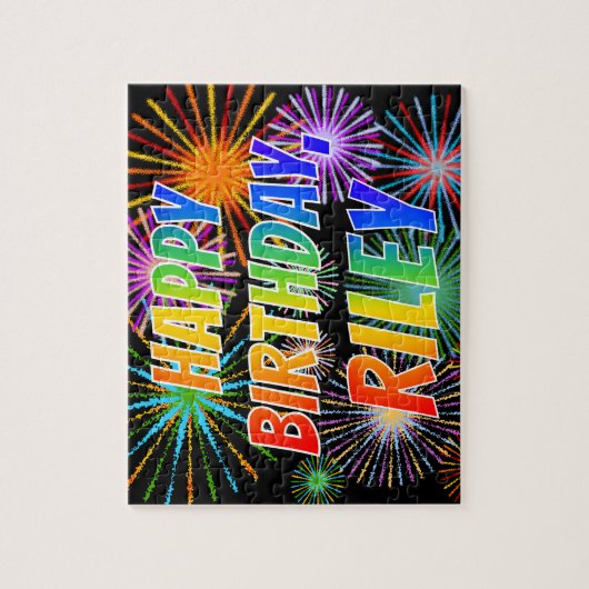 Vorname "RILEY", Fun "HAPPY BIRTHDAY" Puzzle (Vertikal)