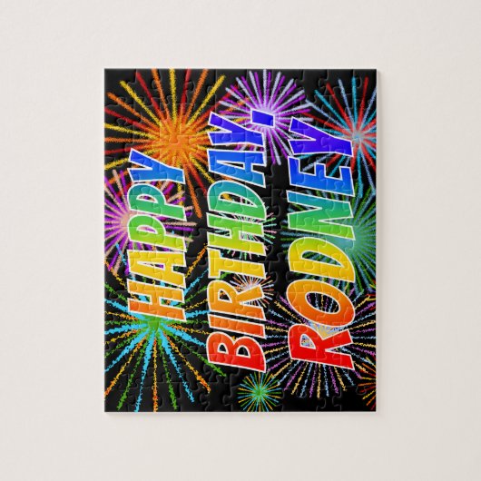 Vorname "RODNEY", Fun "HAPPY BIRTHDAY" Puzzle (Vertikal)