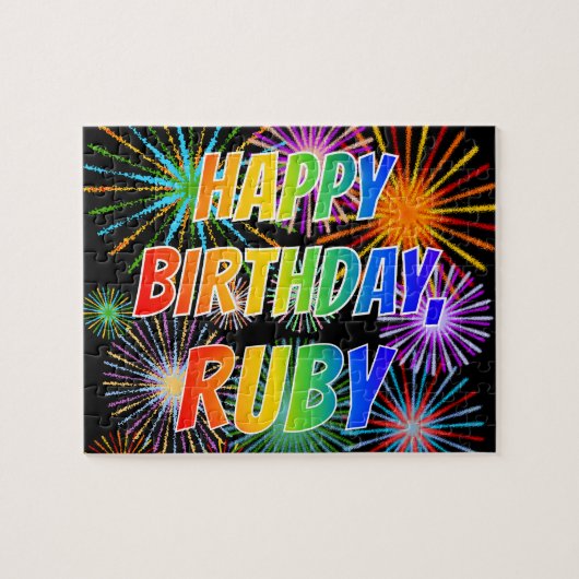 Vorname "RUBY", Fun "GLÜCK BIRTHTAG" Puzzle (Horizontal)