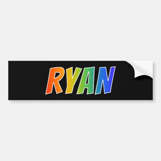 Vorname "RYAN": Fun Rainbow Coloring Autoaufkleber (Vorne)