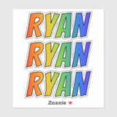 Vorname "RYAN" mit/ Fun Rainbow Coloring Aufkleber (Blatt)