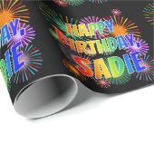 Vorname "SADIE", Fun "HAPPY BIRTHDAY" Geschenkpapier (Rolleneckpunkt)