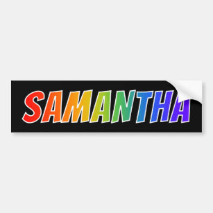 Vorname "SAMANTHA": Fun-Regenbogenfarben Autoaufkleber