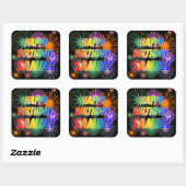 Vorname "SAMUEL", Fun "HAPPY BIRTHDAY" Quadratischer Aufkleber (Blatt)