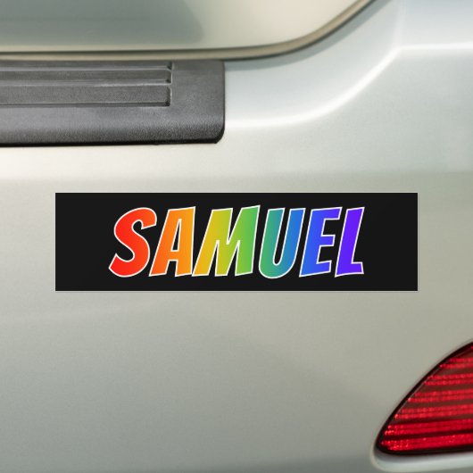 Vorname "SAMUEL": Fun Rainbow Coloring Autoaufkleber (Auf Auto)