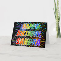 Vorname "SANDRA" Fun "HAPPY BIRTHDAY"