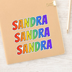 Vorname "SANDRA" mit/ Fun Rainbow Coloring Aufkleber