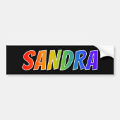 Vorname "SANDRA": Spaß-Regenbogen-Farbton Autoaufkleber (Vorne)