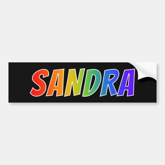 Vorname "SANDRA": Spaß-Regenbogen-Farbton Autoaufkleber (Vorne)