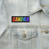 Vorname "SANDRA": Spaß-Regenbogen-Farbton Namensschild (Beispiel)