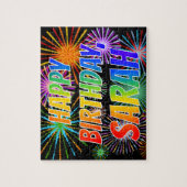Vorname "SARAH", Fun "HAPPY BIRTHDAY" Puzzle (Vertikal)