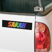Vorname "SARAH": Fun Rainbow Coloring Autoaufkleber (Auf Lkw)