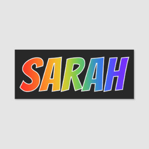 Vorname "SARAH": Spaß-Regenbogen-Farbton Namensschild